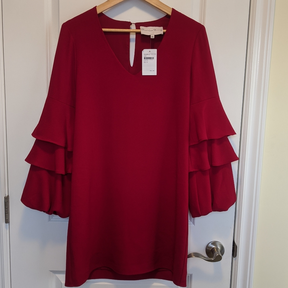 Charles Henry Red Mini Dress - Picture 3 of 7